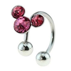 Mickey Silver 316L Surgical Stainless Gem Balls
